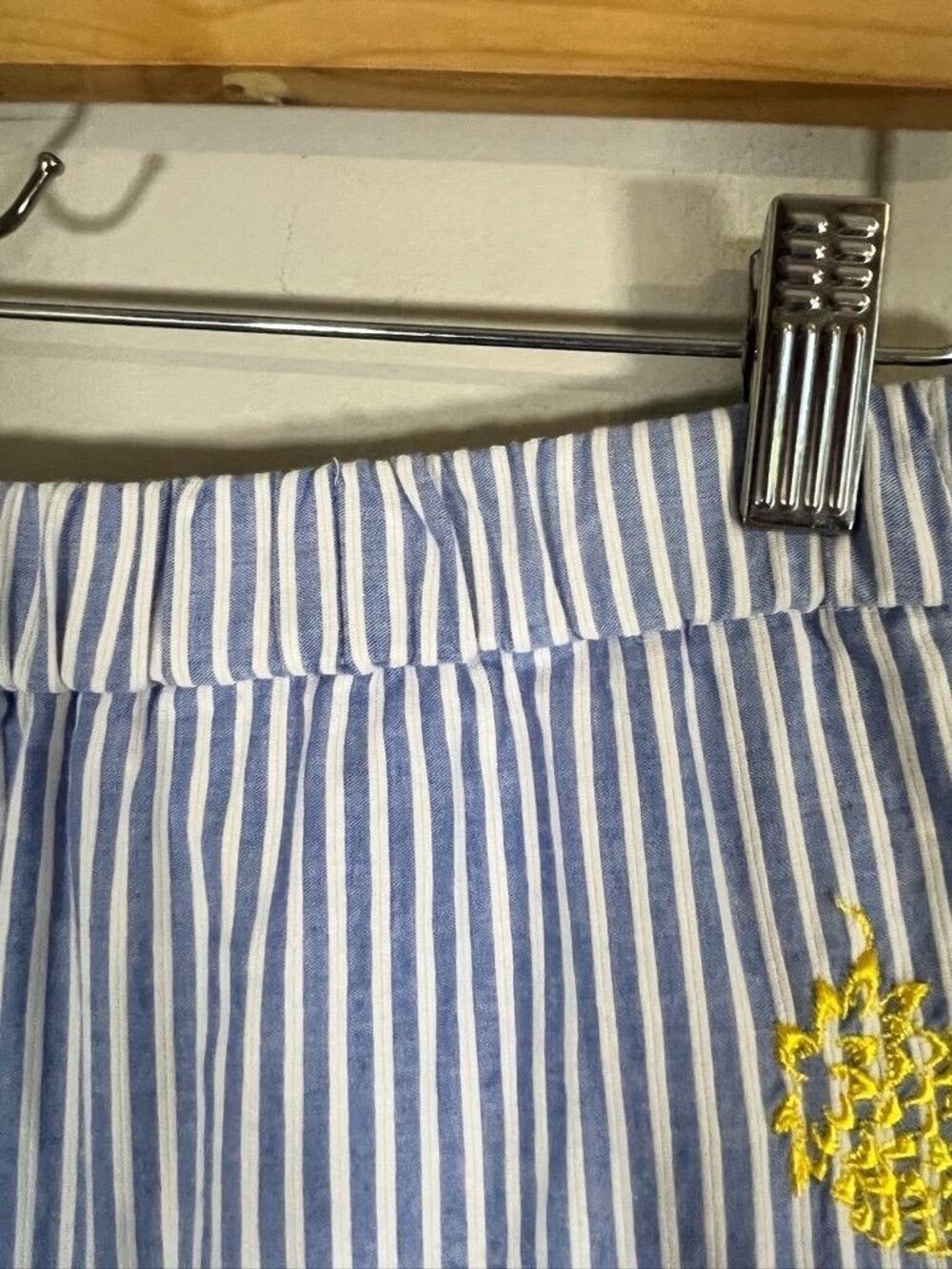 J Crew Striped Pineapple Maxi Skirt M Blue Tiered Preppy Coastal Nautical Chic - Picture 7 of 10